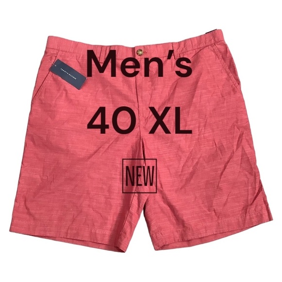 Men's Tommy Hilfiger 40 XL Khakis Chino Shorts Red Stretch Twill Classic Fit NWT - Picture 2 of 10